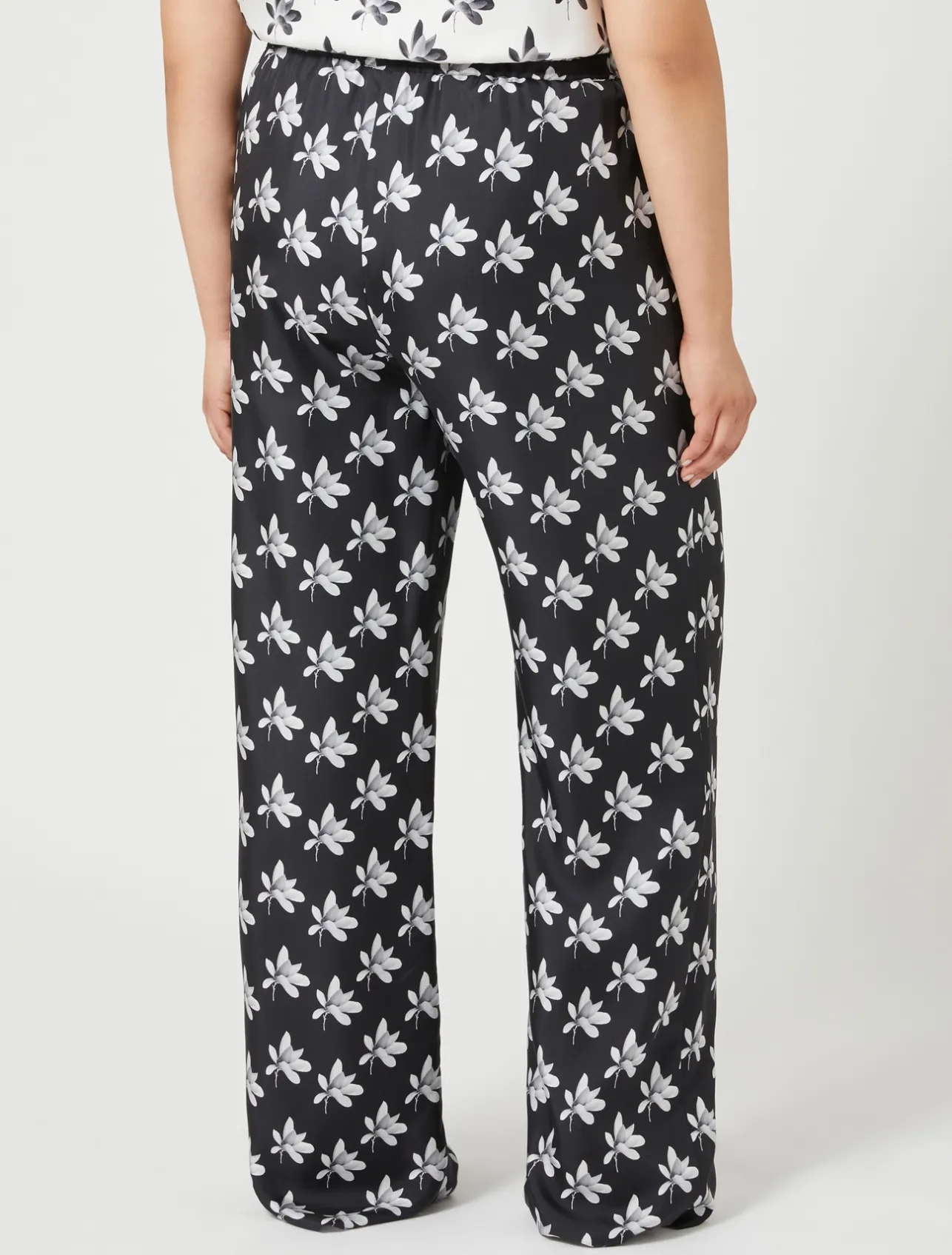 Online Marina Rinaldi Silk twill trousers BLACK