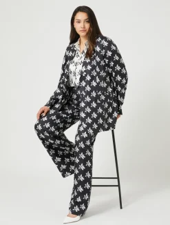 Online Marina Rinaldi Silk twill trousers BLACK