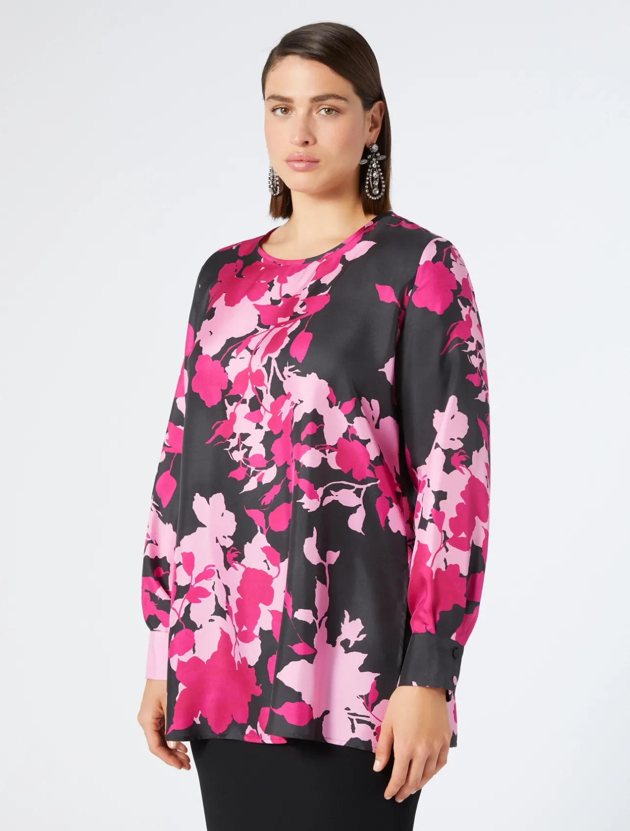 Best Marina Rinaldi Silk twill tunic BLACK