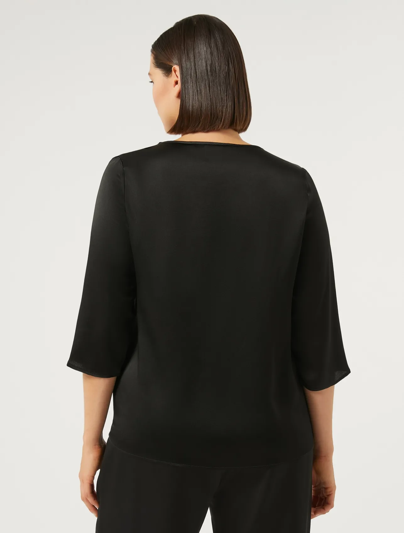 Discount Marina Rinaldi Silk-blend blouse BLACK