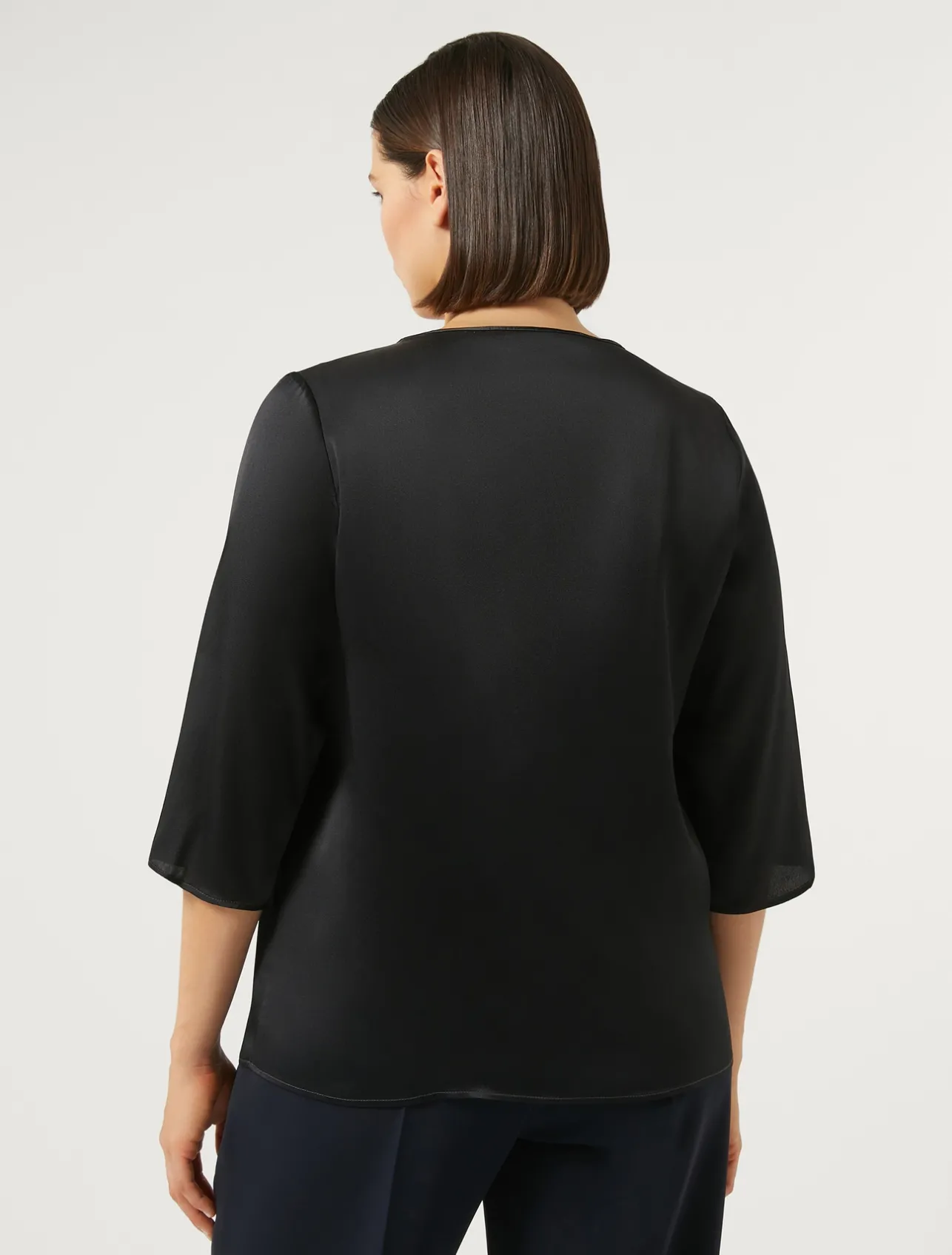 Best Marina Rinaldi Silk-blend blouse MIDNIGHTBLUE