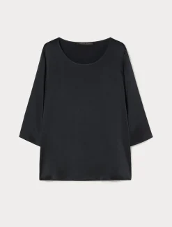 Best Marina Rinaldi Silk-blend blouse MIDNIGHTBLUE