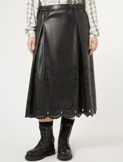Online Marina Rinaldi Skirt in coated fabric BLACK