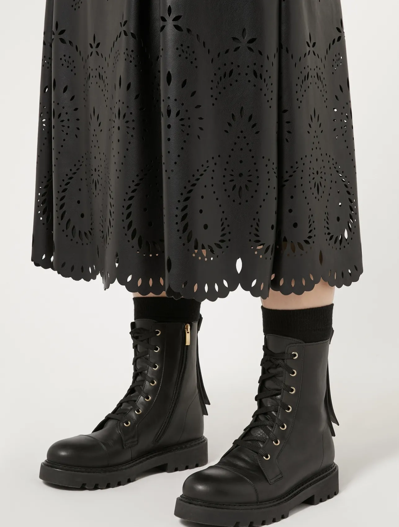 Online Marina Rinaldi Skirt in coated fabric BLACK