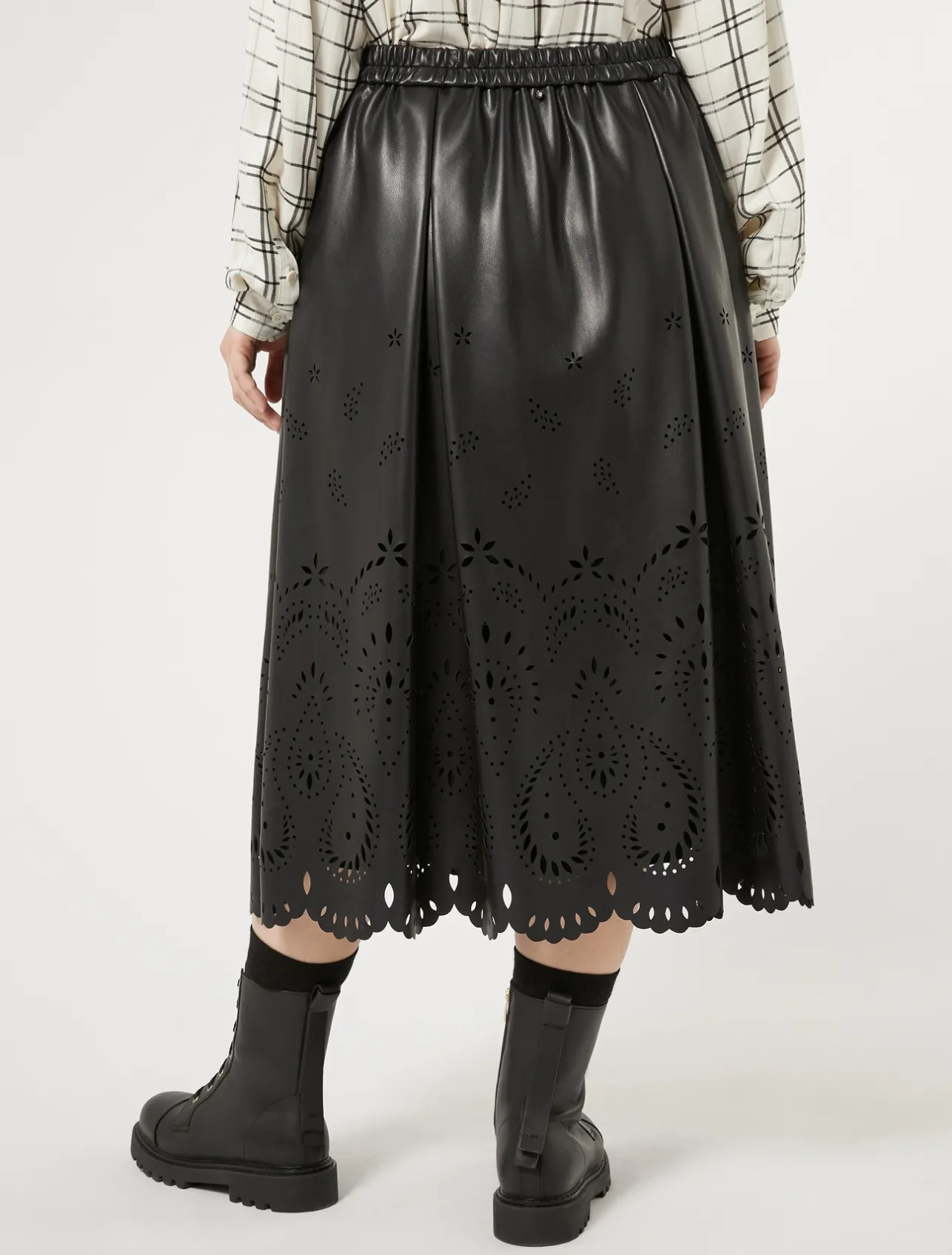 Online Marina Rinaldi Skirt in coated fabric BLACK