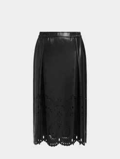 Online Marina Rinaldi Skirt in coated fabric BLACK