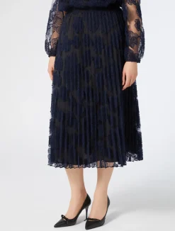 Fashion Marina Rinaldi Skirt in embroidered lace MIDNIGHTBLUE