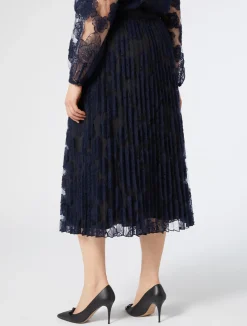 Fashion Marina Rinaldi Skirt in embroidered lace MIDNIGHTBLUE
