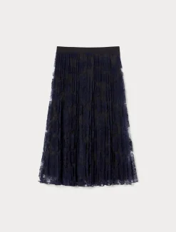 Fashion Marina Rinaldi Skirt in embroidered lace MIDNIGHTBLUE