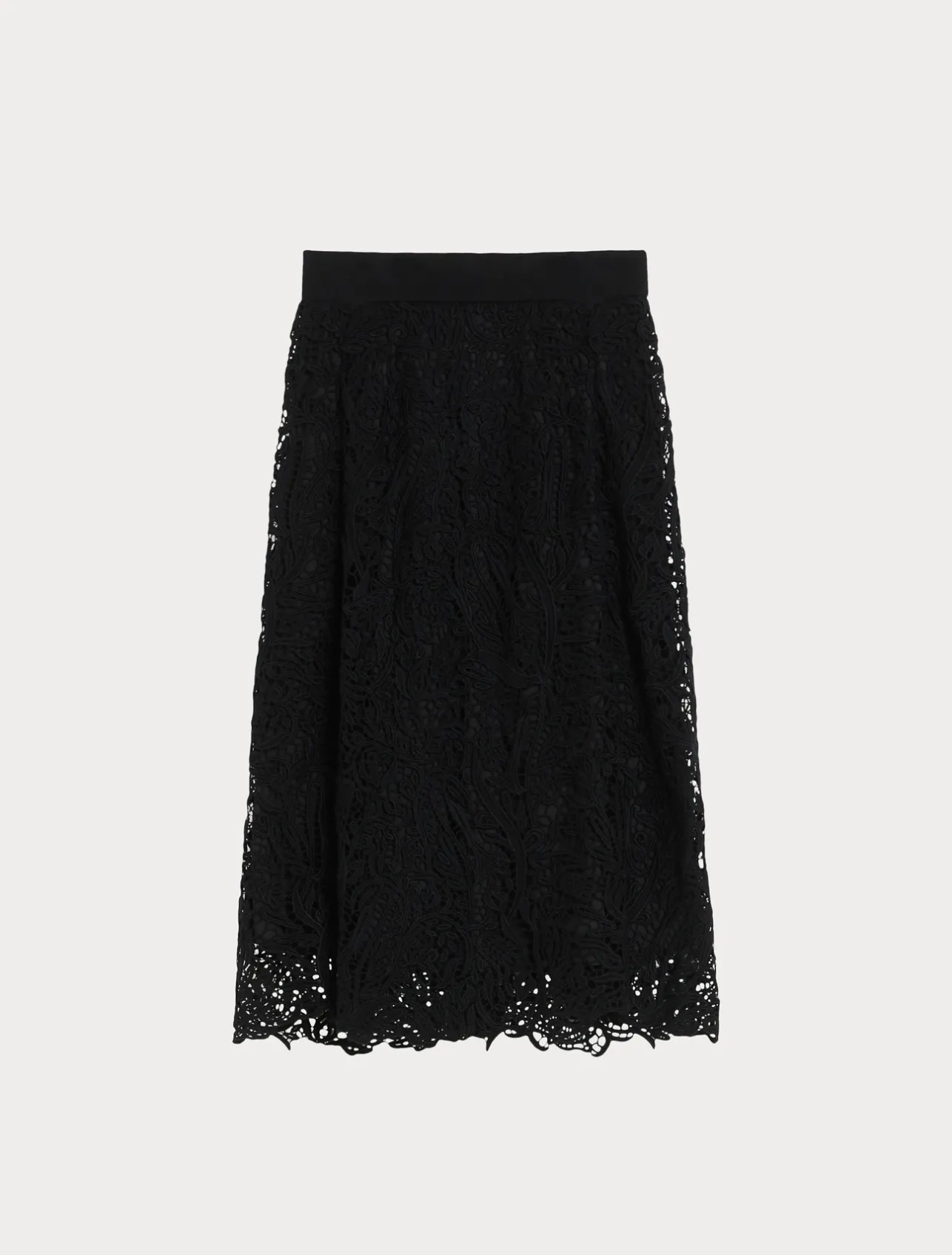 Hot Marina Rinaldi Skirt with macramé embroidery BLACK