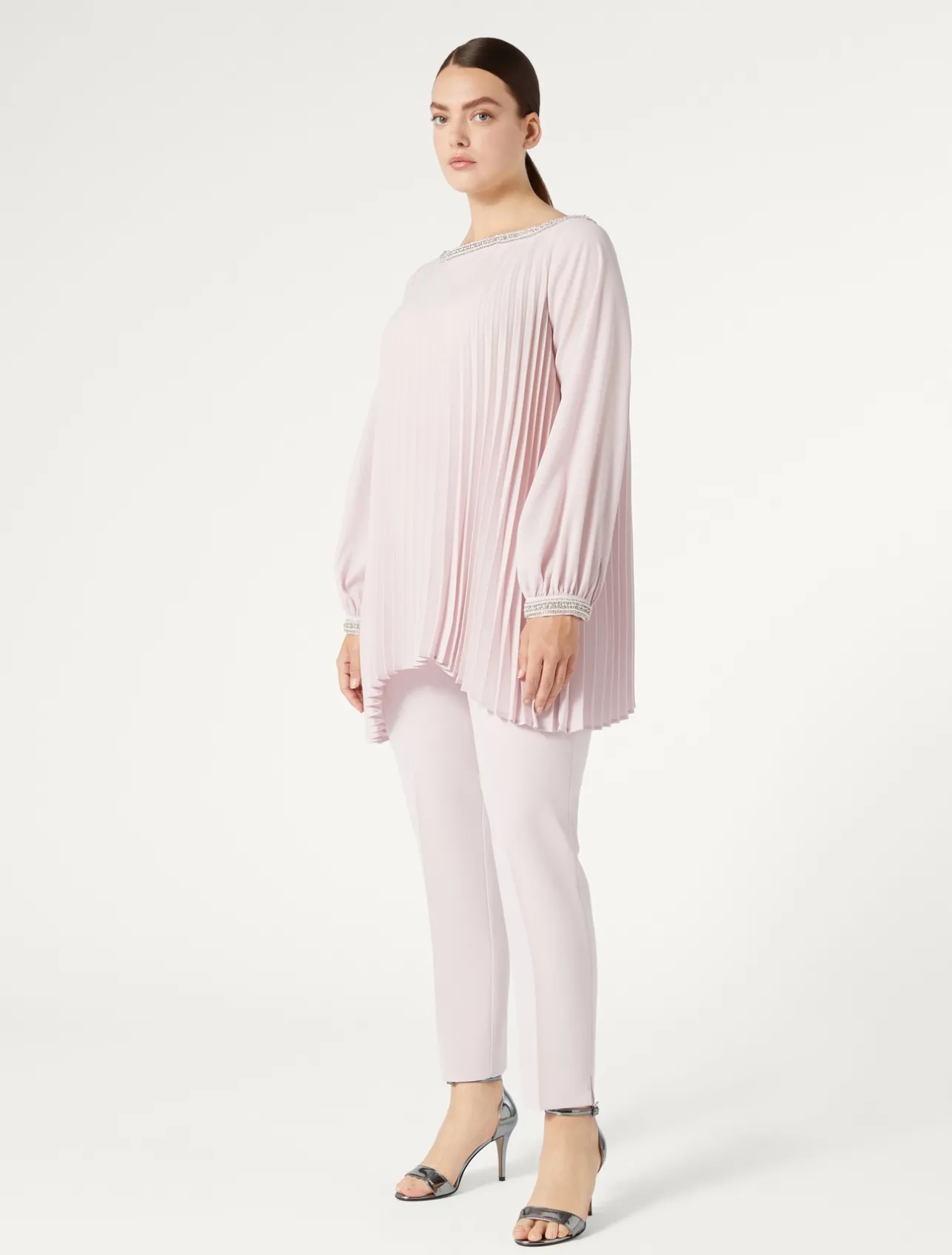 Clearance Marina Rinaldi Slim triacetate cady trousers PINK