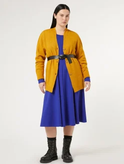 Fashion Marina Rinaldi Soft wool cardigan MUSTARD