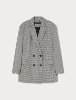 Outlet Marina Rinaldi Stretch batavia wool blazer BLACKWHITE