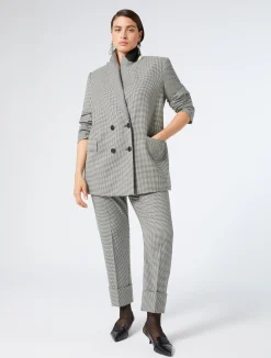 Outlet Marina Rinaldi Stretch batavia wool blazer BLACKWHITE