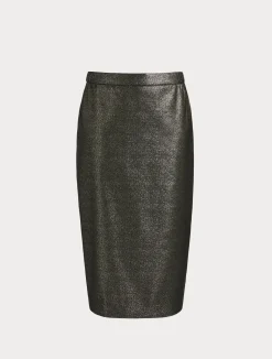 Discount Marina Rinaldi Stretch bengaline skirt GOLDBLACK