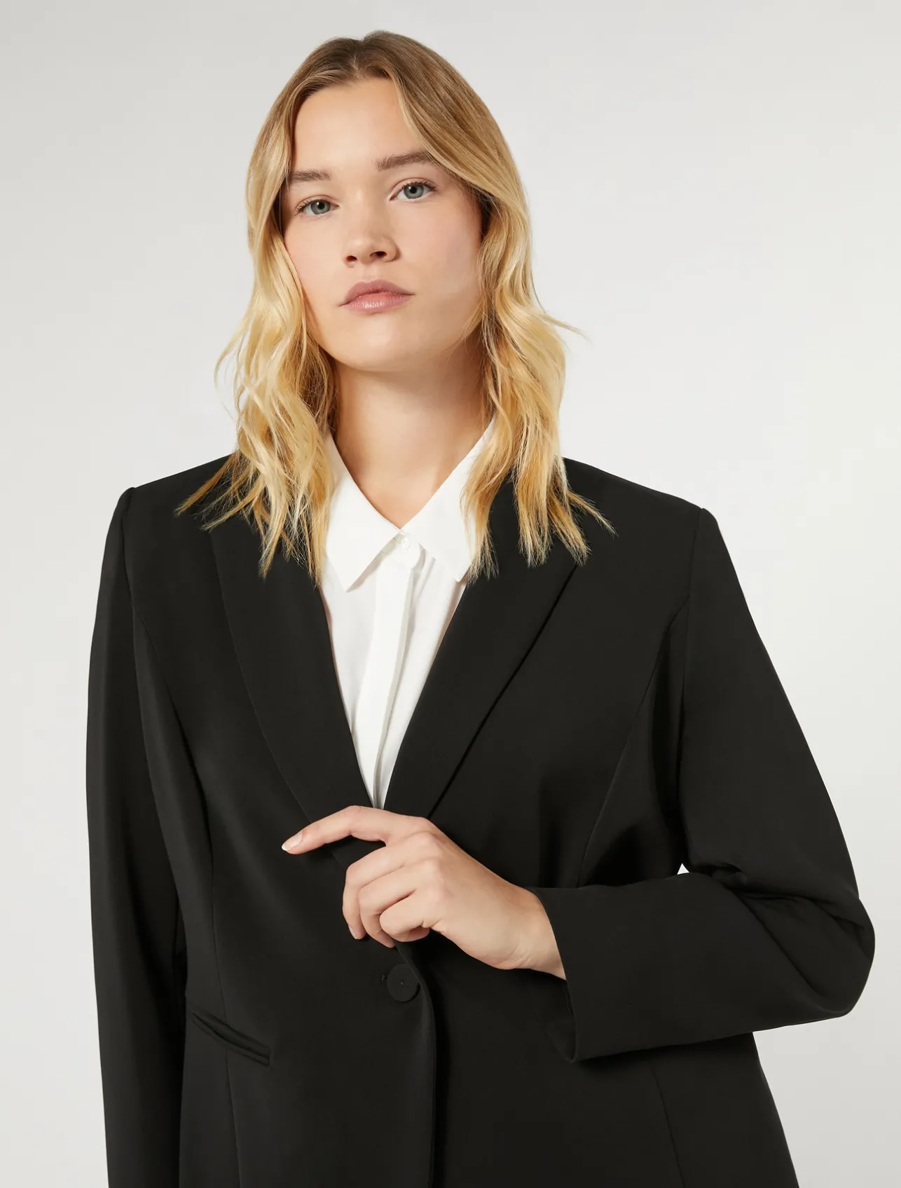 Online Marina Rinaldi Stretch cady blazer jacket BLACK