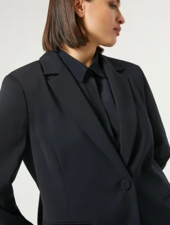 Clearance Marina Rinaldi Stretch cady blazer jacket ULTRAMARINE