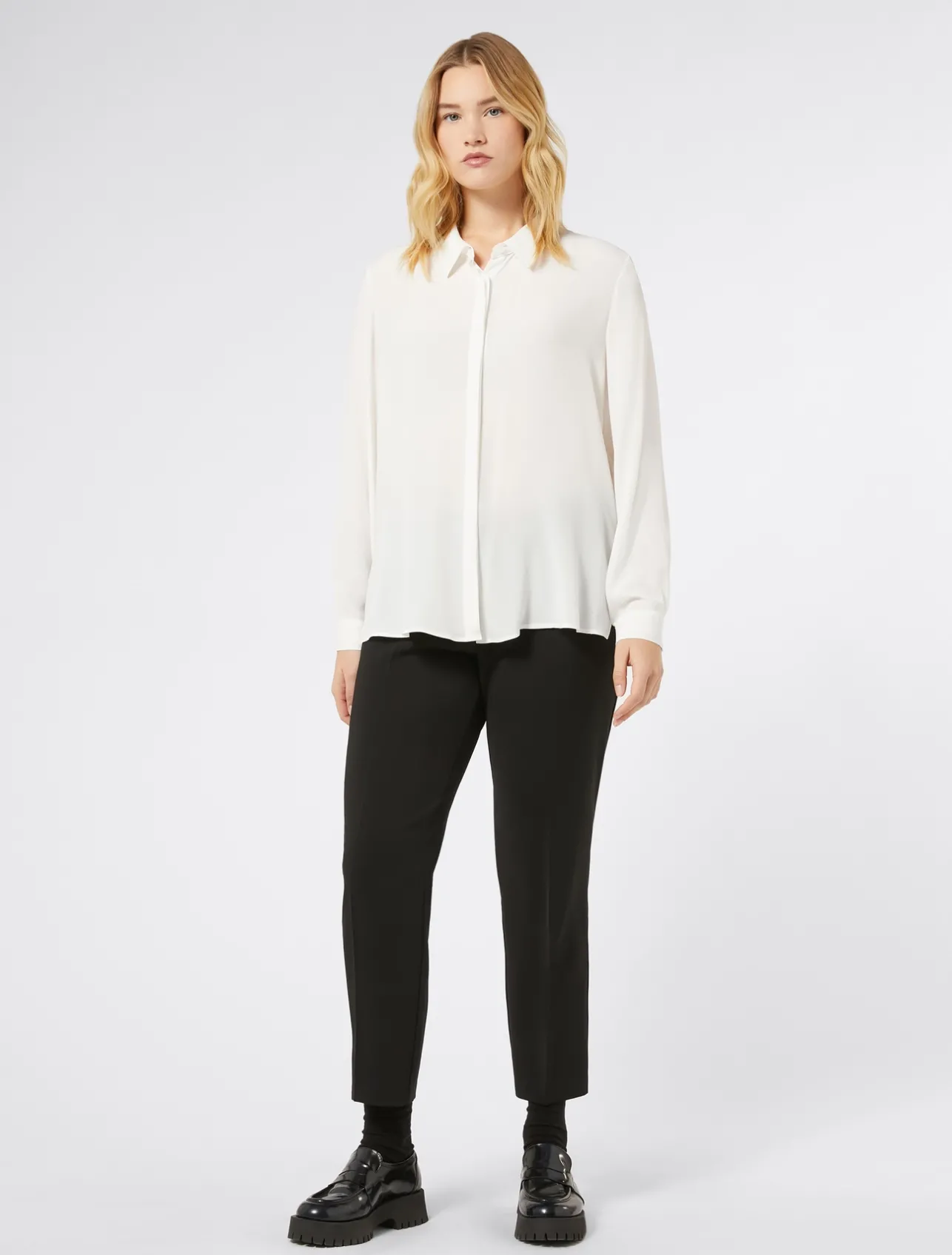 Sale Marina Rinaldi Stretch cady trousers BLACK