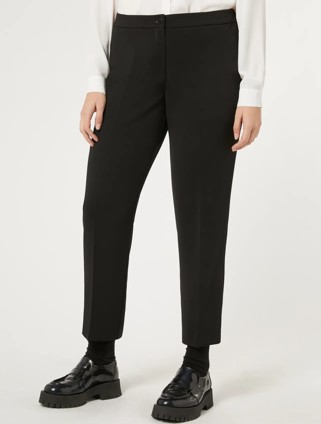 Sale Marina Rinaldi Stretch cady trousers BLACK