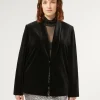 Outlet Marina Rinaldi Stretch chenille blazer BLACK