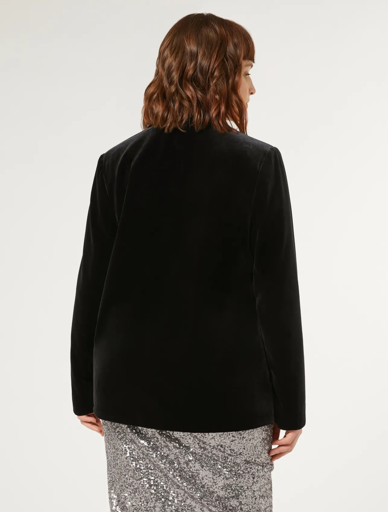 Outlet Marina Rinaldi Stretch chenille blazer BLACK