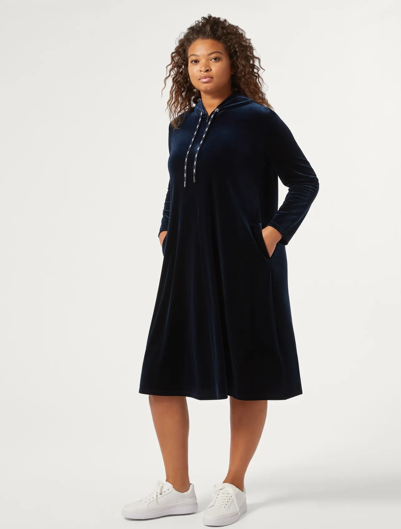 Sale Marina Rinaldi Stretch chenille dress MIDNIGHTBLUE