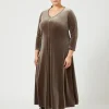 Outlet Marina Rinaldi Stretch chenille dress STONE