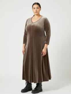 Outlet Marina Rinaldi Stretch chenille dress STONE