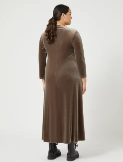 Outlet Marina Rinaldi Stretch chenille dress STONE