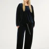 Discount Marina Rinaldi Stretch chenille trousers MIDNIGHTBLUE