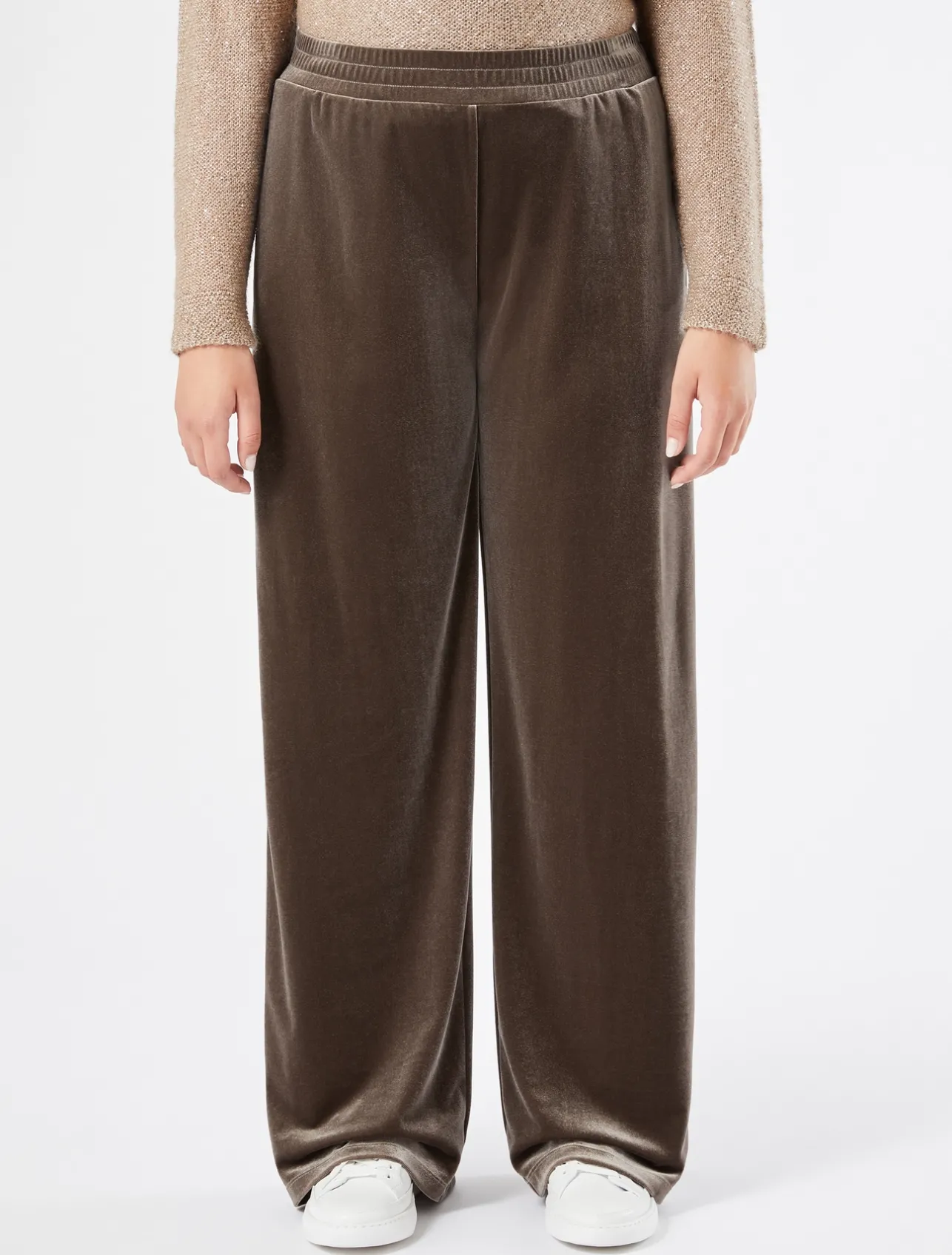 Hot Marina Rinaldi Stretch chenille trousers STONE