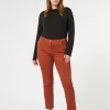 Outlet Marina Rinaldi Stretch cotton bull denim jeans TERRACOTTA