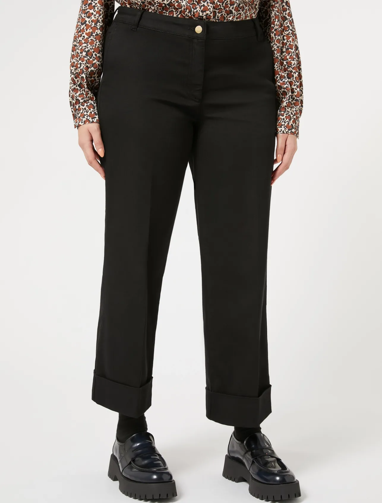 Outlet Marina Rinaldi Stretch cotton bull denim jeans BLACK