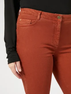 Outlet Marina Rinaldi Stretch cotton bull denim jeans TERRACOTTA