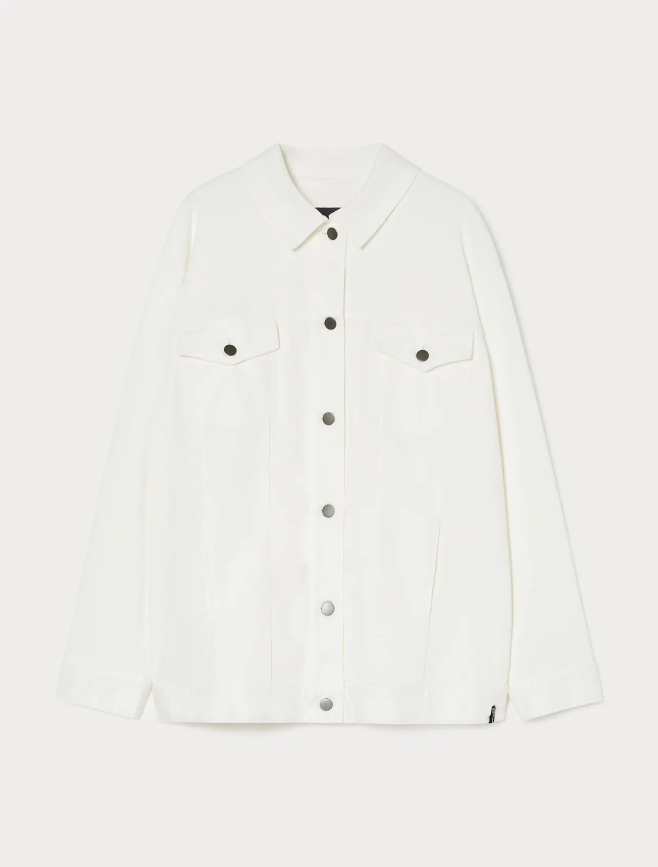 Fashion Marina Rinaldi Stretch cotton bull denim jacket WHITE