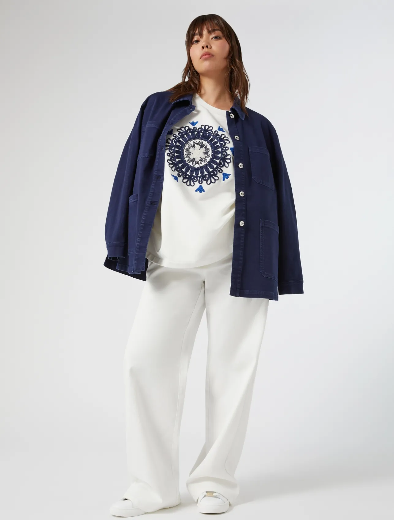 Clearance Marina Rinaldi Stretch cotton bull denim jacket CHINABLUE