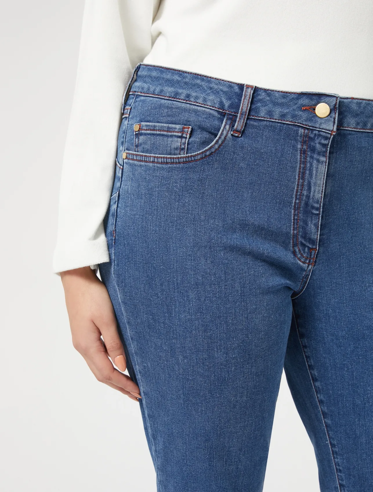 Online Marina Rinaldi Stretch cotton denim jeans BLUEJEANS