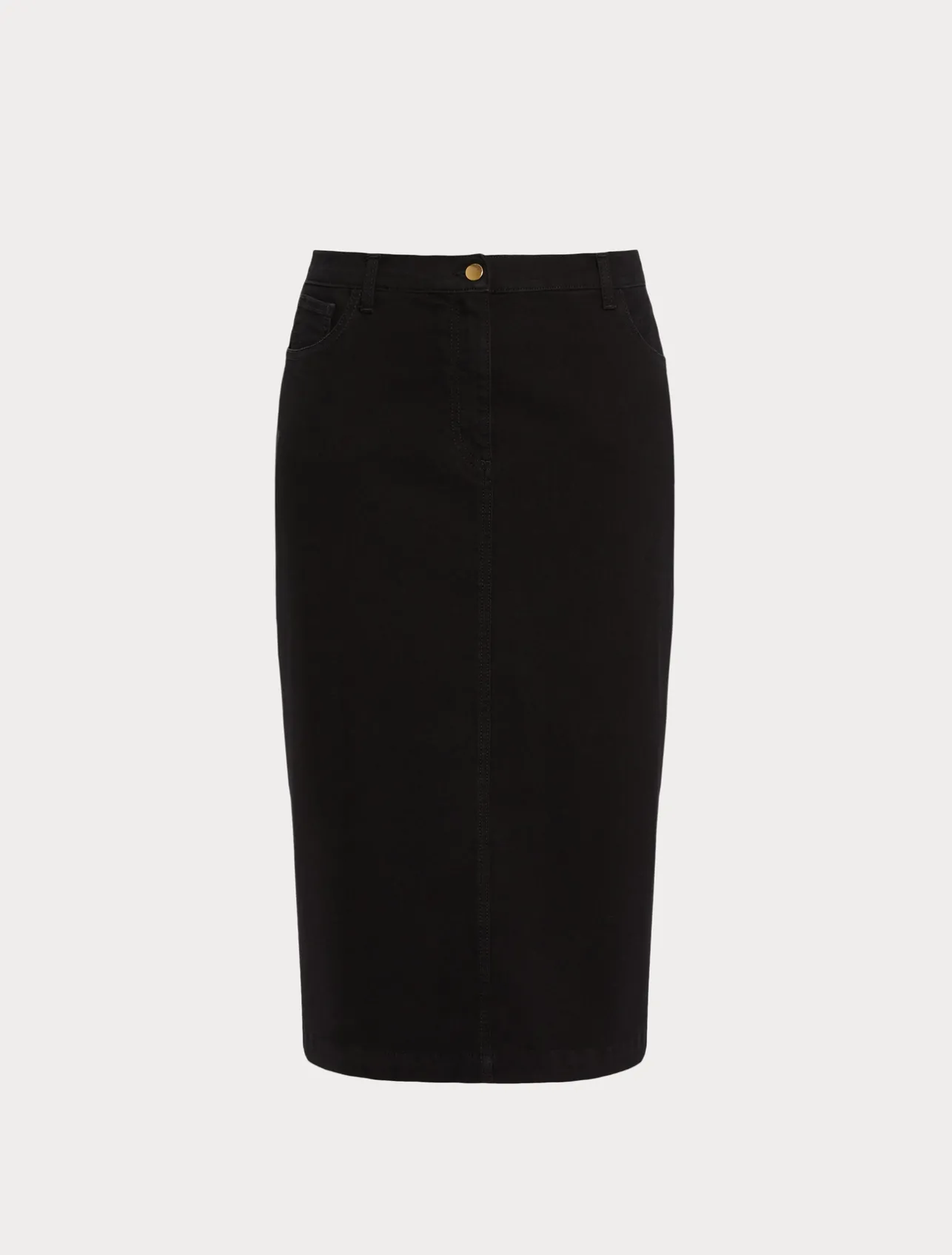 Discount Marina Rinaldi Stretch cotton denim skirt BLACK