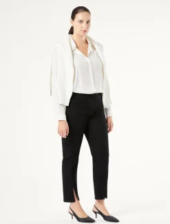 Sale Marina Rinaldi Stretch cotton denim trousers BLACK