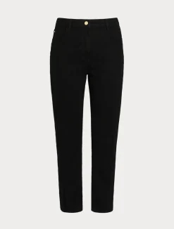 Sale Marina Rinaldi Stretch cotton denim trousers BLACK