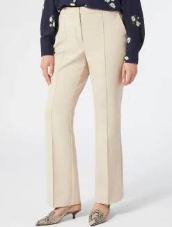 New Marina Rinaldi Stretch cotton flared trousers BEIGE