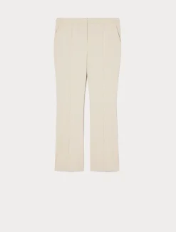 New Marina Rinaldi Stretch cotton flared trousers BEIGE