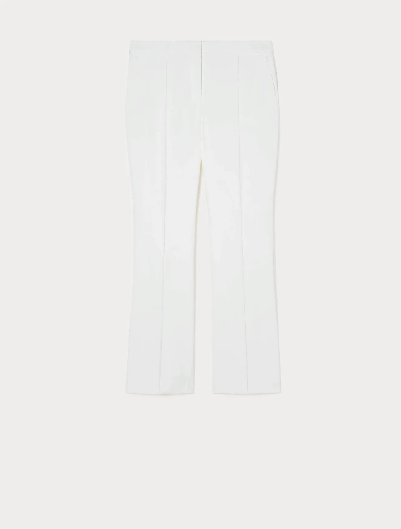 Online Marina Rinaldi Stretch cotton flared trousers WHITE