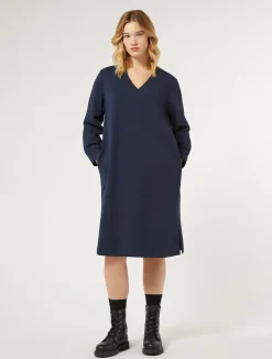 Best Marina Rinaldi Stretch cotton fleece dress NAVY