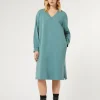 New Marina Rinaldi Stretch cotton fleece dress SAGEGREEN