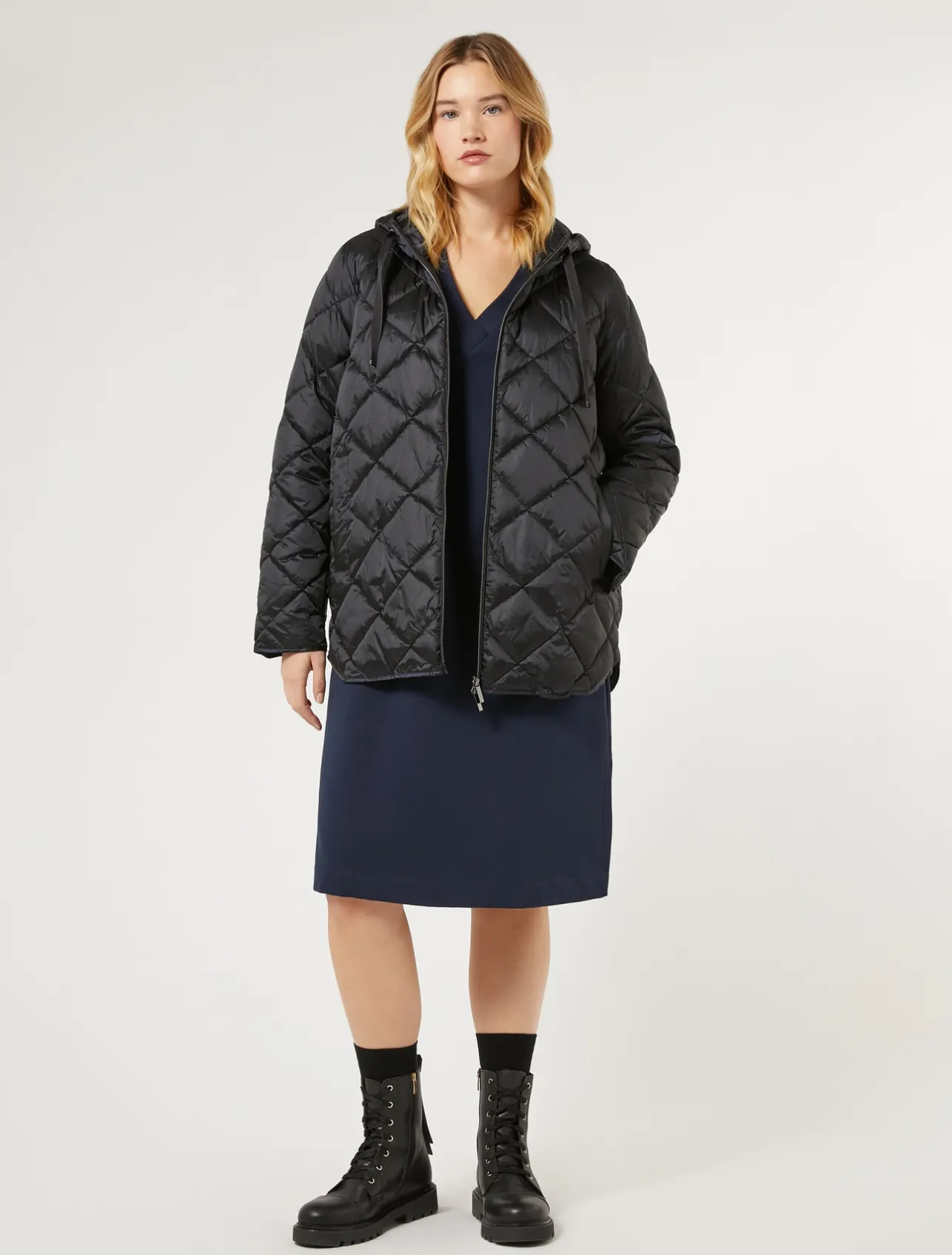 Best Marina Rinaldi Stretch cotton fleece dress NAVY