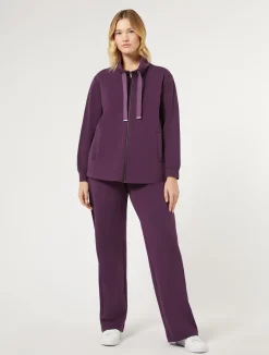 Sale Marina Rinaldi Stretch cotton fleece trousers PURPLE