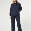 Discount Marina Rinaldi Stretch cotton fleece trousers NAVY