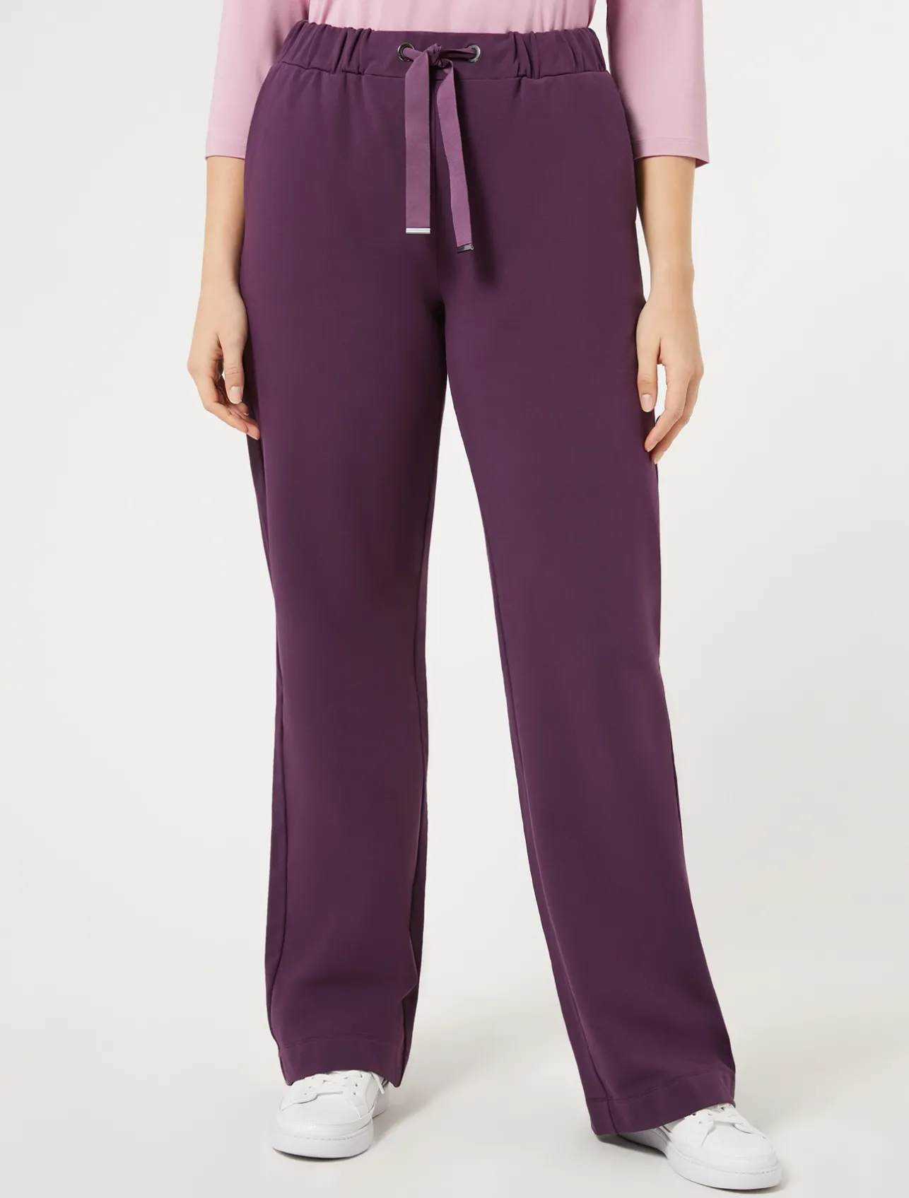 Sale Marina Rinaldi Stretch cotton fleece trousers PURPLE