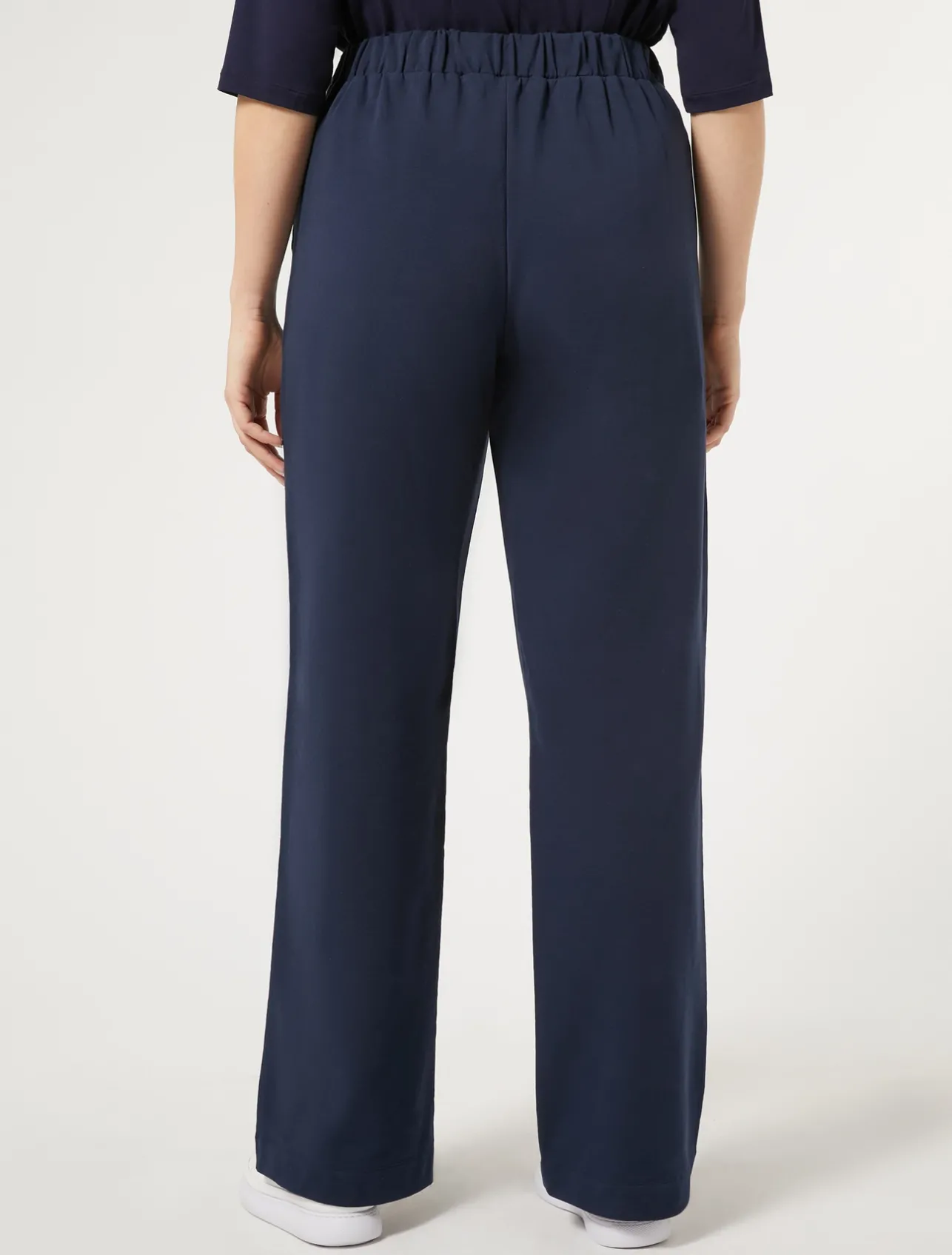 Discount Marina Rinaldi Stretch cotton fleece trousers NAVY